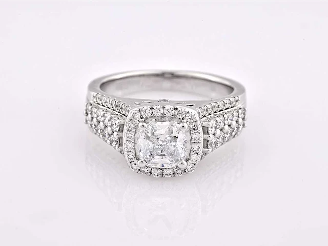 14 kt witgouden ring met 1,97 cts laboratoriumgekweekte diamant - afbeelding 6 van  6
