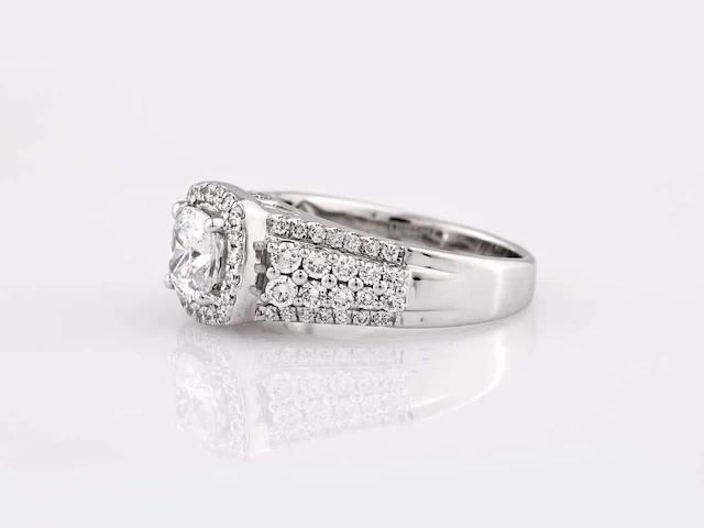 14 kt witgouden ring met 1,97 cts laboratoriumgekweekte diamant - afbeelding 1 van  6