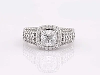 14 kt witgouden ring met 1,97 cts laboratoriumgekweekte diamant - afbeelding 2 van  6