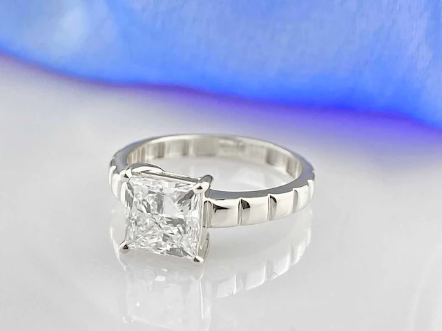 14 kt witgouden ring met 2,01 cts laboratoriumgekweekte diamant - afbeelding 5 van  9