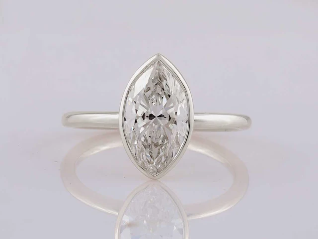 14 kt witgouden ring met 2,01 cts laboratoriumgekweekte diamant - afbeelding 3 van  8