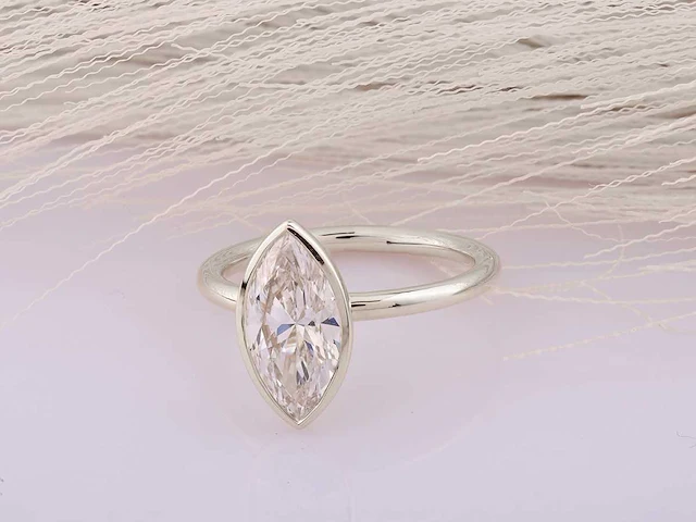 14 kt witgouden ring met 2,01 cts laboratoriumgekweekte diamant - afbeelding 6 van  8