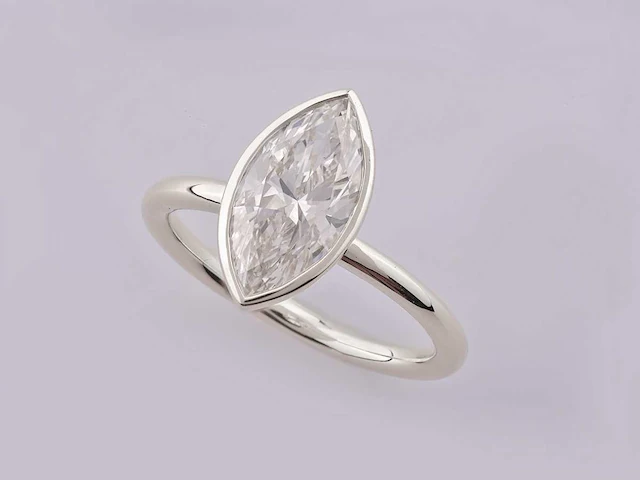 14 kt witgouden ring met 2,01 cts laboratoriumgekweekte diamant - afbeelding 1 van  8