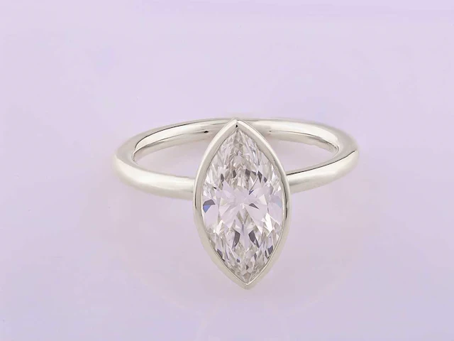 14 kt witgouden ring met 2,01 cts laboratoriumgekweekte diamant - afbeelding 8 van  8