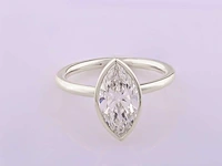 14 kt witgouden ring met 2,01 cts laboratoriumgekweekte diamant - afbeelding 8 van  8