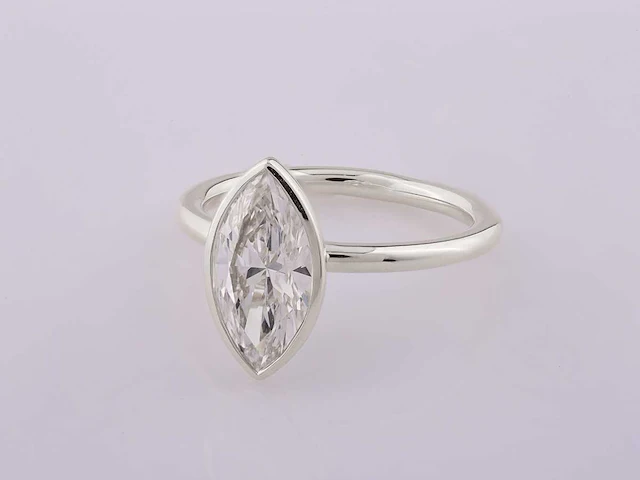 14 kt witgouden ring met 2,01 cts laboratoriumgekweekte diamant - afbeelding 2 van  8