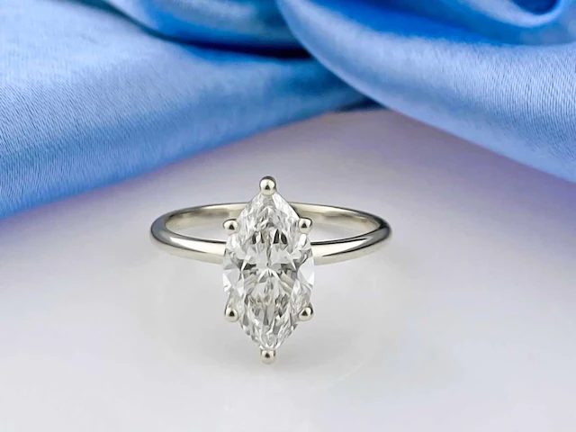 14 kt witgouden ring met 2,01 cts laboratoriumgekweekte diamant - afbeelding 2 van  11