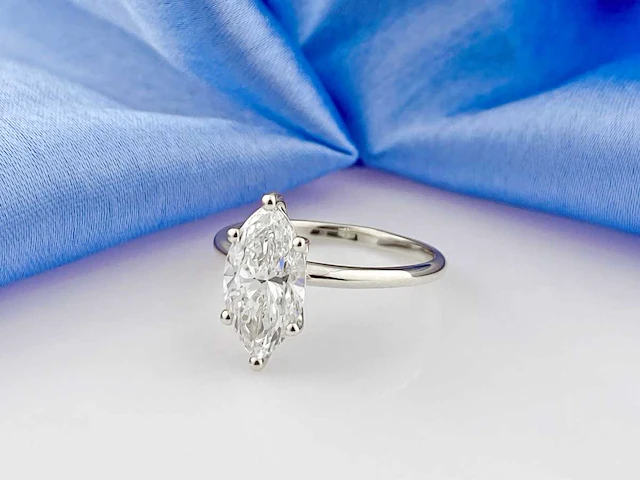 14 kt witgouden ring met 2,01 cts laboratoriumgekweekte diamant - afbeelding 3 van  11
