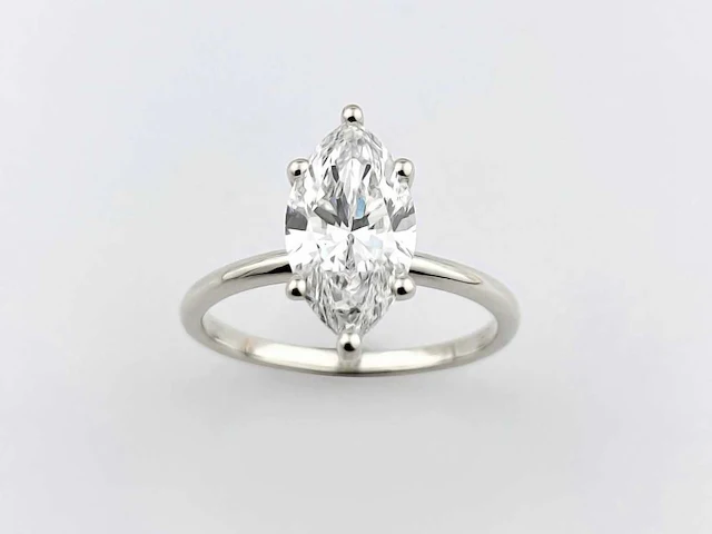 14 kt witgouden ring met 2,01 cts laboratoriumgekweekte diamant - afbeelding 1 van  11