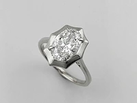 14 kt witgouden ring met 2,04 cts laboratoriumgekweekte diamant - afbeelding 2 van  11