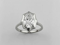 14 kt witgouden ring met 2,04 cts laboratoriumgekweekte diamant