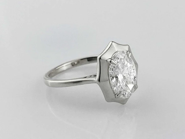 14 kt witgouden ring met 2,04 cts laboratoriumgekweekte diamant - afbeelding 6 van  11