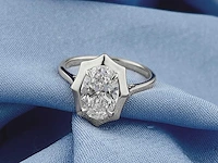 14 kt witgouden ring met 2,04 cts laboratoriumgekweekte diamant - afbeelding 10 van  11
