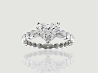 14 kt witgouden ring met 2,05 cts laboratoriumgekweekte diamant - afbeelding 2 van  9