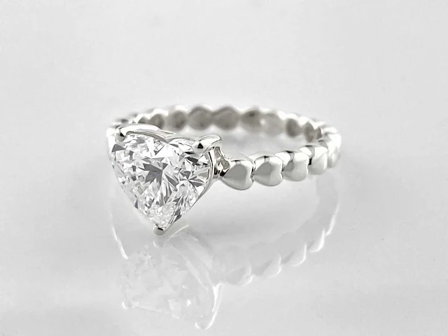 14 kt witgouden ring met 2,05 cts laboratoriumgekweekte diamant - afbeelding 4 van  9