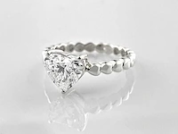 14 kt witgouden ring met 2,05 cts laboratoriumgekweekte diamant - afbeelding 4 van  9