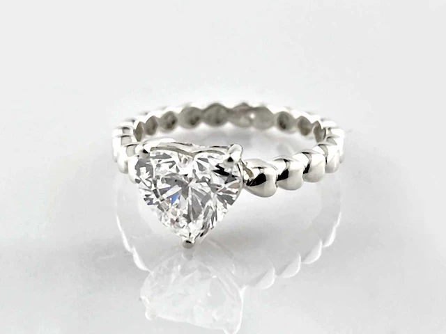 14 kt witgouden ring met 2,05 cts laboratoriumgekweekte diamant - afbeelding 5 van  9