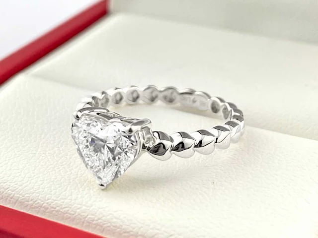 14 kt witgouden ring met 2,05 cts laboratoriumgekweekte diamant - afbeelding 9 van  9