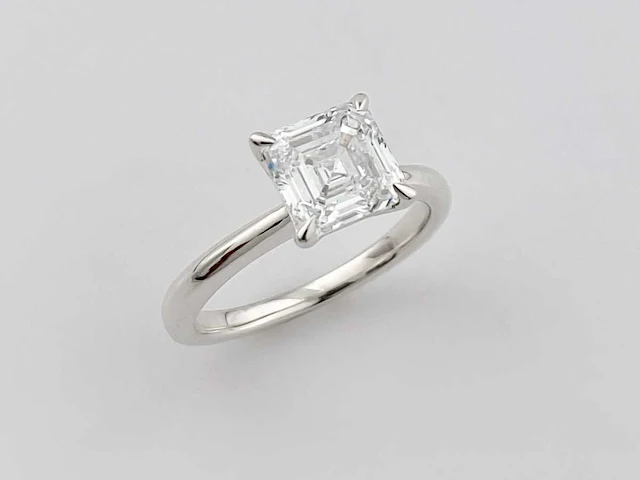 14 kt witgouden ring met 2,06 cts laboratoriumgekweekte diamant - afbeelding 2 van  11