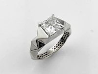 14 kt witgouden ring met 2,07 cts laboratoriumgekweekte diamant - afbeelding 7 van  11