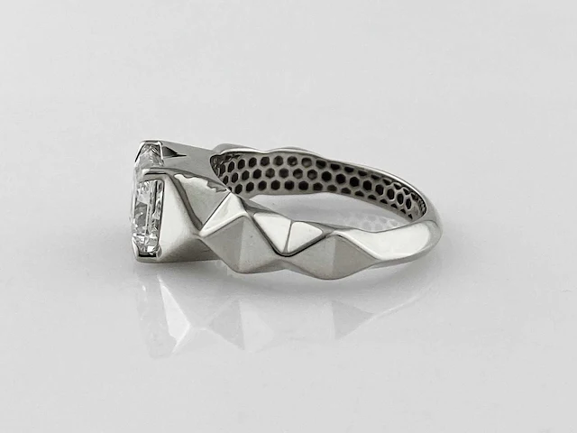 14 kt witgouden ring met 2,07 cts laboratoriumgekweekte diamant - afbeelding 8 van  11