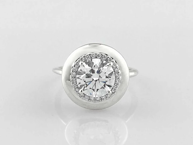 14 kt witgouden ring met 2,12 cts laboratoriumgekweekte diamant - afbeelding 1 van  8