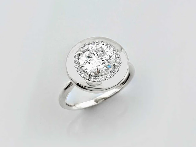 14 kt witgouden ring met 2,12 cts laboratoriumgekweekte diamant - afbeelding 8 van  8