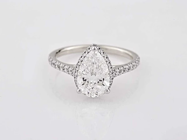 14 kt witgouden ring met 2,54 cts laboratoriumgekweekte diamant - afbeelding 5 van  6