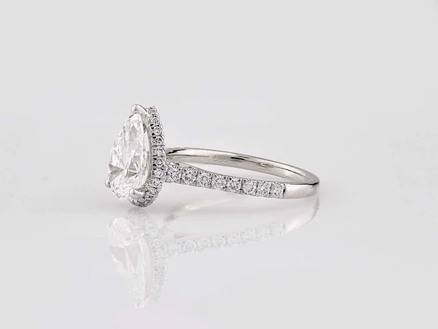 14 kt witgouden ring met 2,54 cts laboratoriumgekweekte diamant - afbeelding 6 van  6
