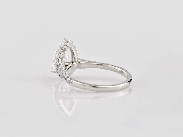 14 kt witgouden ring met 2,54 cts laboratoriumgekweekte diamant - afbeelding 4 van  6