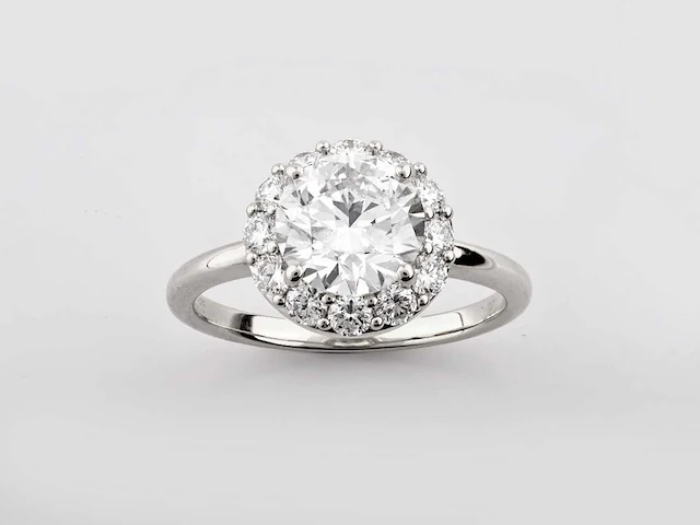 14 kt witgouden ring met 2,61 cts laboratoriumgekweekte diamant - afbeelding 2 van  9
