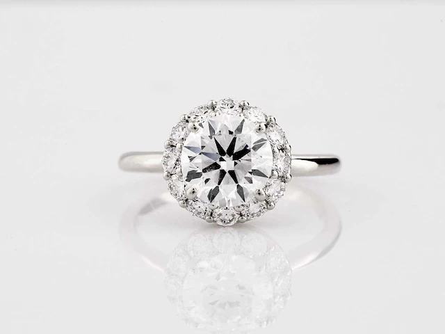 14 kt witgouden ring met 2,61 cts laboratoriumgekweekte diamant - afbeelding 6 van  9