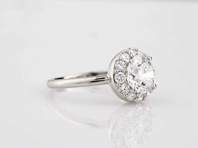 14 kt witgouden ring met 2,61 cts laboratoriumgekweekte diamant - afbeelding 7 van  9