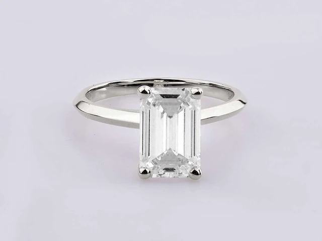 14 kt witgouden ring met 3,0 cts laboratoriumgekweekte diamant - afbeelding 5 van  8