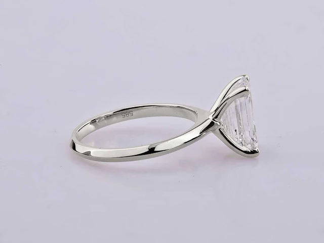 14 kt witgouden ring met 3,0 cts laboratoriumgekweekte diamant - afbeelding 4 van  8