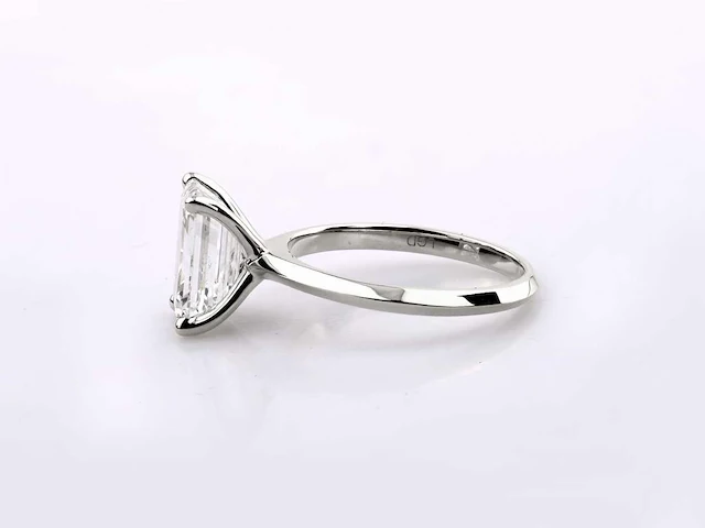 14 kt witgouden ring met 3,0 cts laboratoriumgekweekte diamant - afbeelding 7 van  8