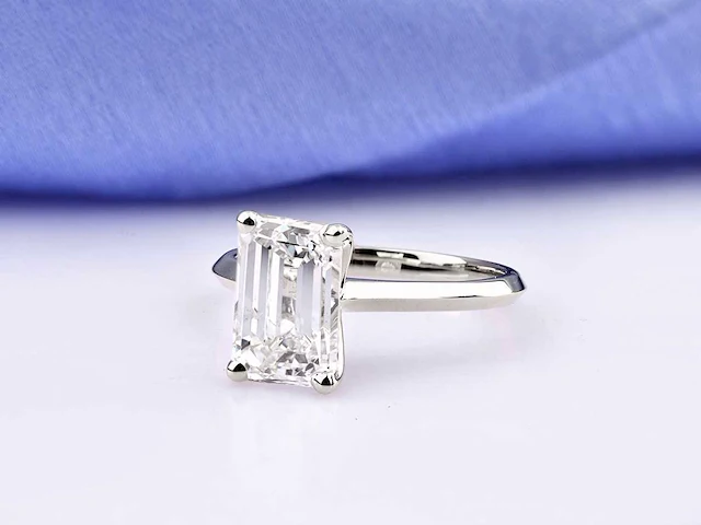 14 kt witgouden ring met 3,0 cts laboratoriumgekweekte diamant - afbeelding 8 van  8