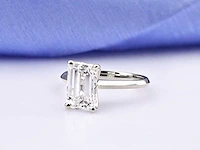 14 kt witgouden ring met 3,0 cts laboratoriumgekweekte diamant - afbeelding 8 van  8