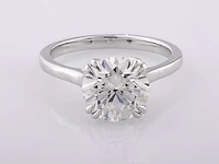 14 kt witgouden ring met 3,0 cts laboratoriumgekweekte diamant - afbeelding 1 van  7