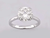 14 kt witgouden ring met 3,0 cts laboratoriumgekweekte diamant - afbeelding 2 van  7