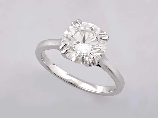 14 kt witgouden ring met 3,0 cts laboratoriumgekweekte diamant - afbeelding 4 van  7