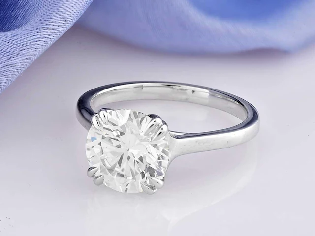 14 kt witgouden ring met 3,0 cts laboratoriumgekweekte diamant - afbeelding 7 van  7