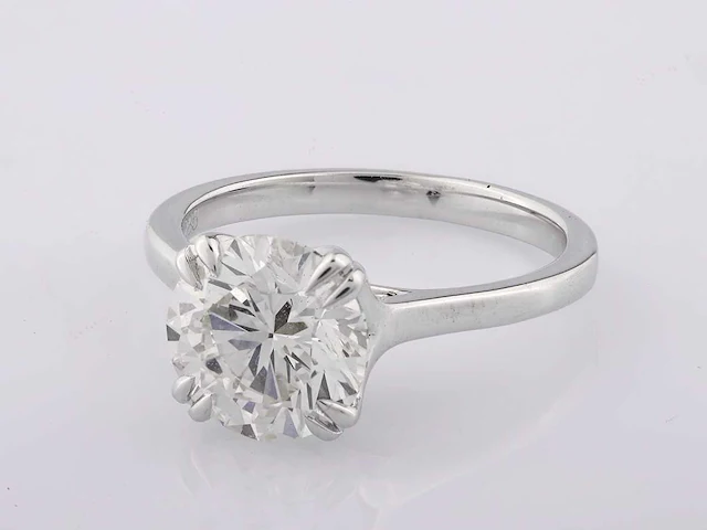 14 kt witgouden ring met 3,0 cts laboratoriumgekweekte diamant - afbeelding 5 van  7