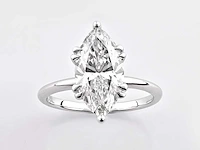 14 kt witgouden ring met 3,04 cts laboratoriumgekweekte diamant
