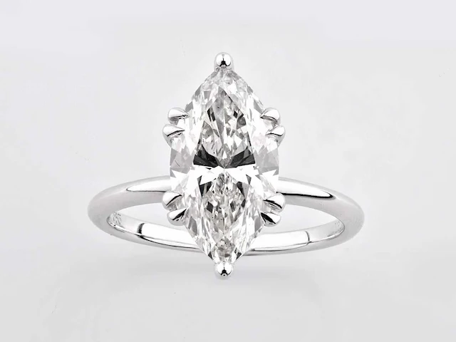 14 kt witgouden ring met 3,04 cts laboratoriumgekweekte diamant - afbeelding 5 van  10