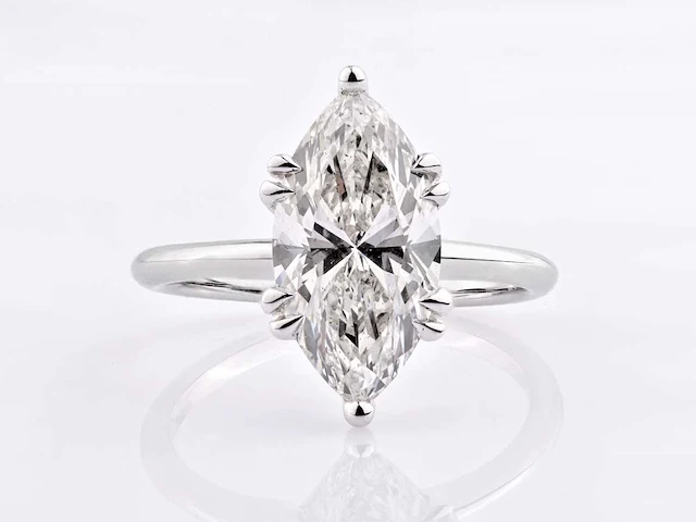 14 kt witgouden ring met 3,04 cts laboratoriumgekweekte diamant - afbeelding 6 van  10