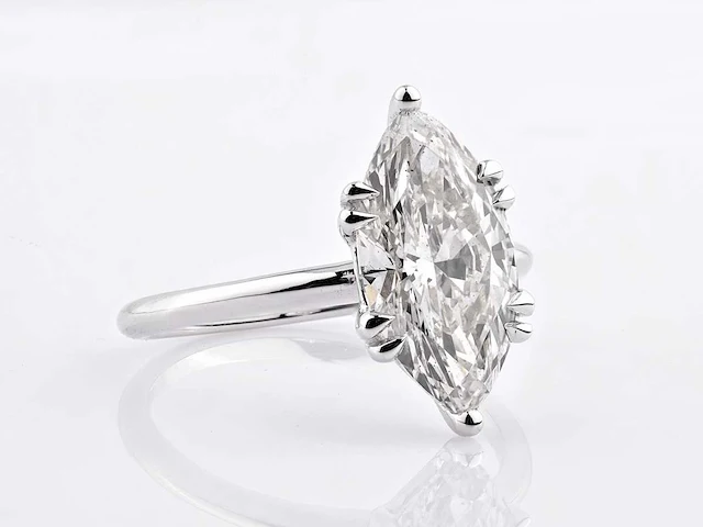 14 kt witgouden ring met 3,04 cts laboratoriumgekweekte diamant - afbeelding 7 van  10