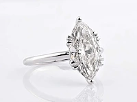 14 kt witgouden ring met 3,04 cts laboratoriumgekweekte diamant - afbeelding 7 van  10