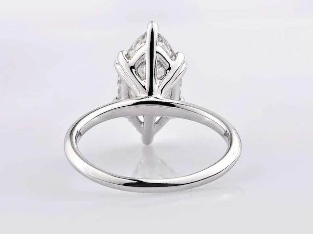 14 kt witgouden ring met 3,04 cts laboratoriumgekweekte diamant - afbeelding 9 van  10