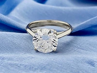 14 kt witgouden ring met 3,06 cts laboratoriumgekweekte diamant - afbeelding 5 van  9